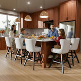 Ollega 26" White Swivel Counter Height Bar Stools Set of 6, 18.9" Wide Seat