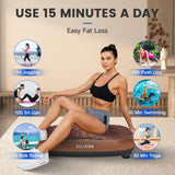 EILISON FitMaxx 3D XL Vibration Plate Exercise Machine - Whole Body Workout Vibration Platform w/Loop Bands - Lymphatic Drainage Machine for Weight Loss, Shaping, Recovery (Fitmaxx Brown, 818)