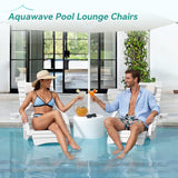 Homenjoy Pool Lounge Chairs Set of 2 with Armrest & Cupholder, 8-10 Shallow