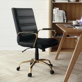 Flash Furniture Whitney Mid-Back Swivel LeatherSoft Desk Chair with Wheels