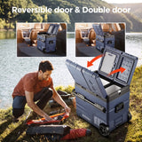 BODEGACOOLER 12 Volt Car Refrigerator,59 Quart (55L)12v Portable refrigerator,Car Fridge Freezer, -4℉-68 (2 Doors)