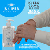 Juniper CLEAN Hand Sanitizer Gel with 70% Alcohol 17 Fl.Oz with Pump (Pack of 6)