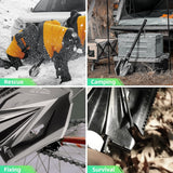 Zune Lotoo Camping Shovel Folding Multitool, 18 in 1 Compact Tactical Survival Shovel High Carbon Steel Camping Gear for Men Outdoor Hiking Backpacking Spade Emergency Car Offroad Entrenching Tool