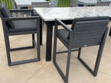 PURPLE LEAF Outdoor Counter Stool Set of 2 Modern Aluminum Stool, Dark Grey