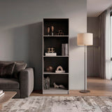 Tuhome Home 71" Tall Standard Bookcase with 5 Open Storage Shelves, Closed Back, Freestanding Living Room, Office or Bedroom Storage (Model M1), Silver Oak/Wenge