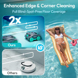 Cordless Robotic Pool Vacuum UBoter E10, Dual-Layer Filtration, Powerful Edge Corner Cleaning, 120–150 Mins Runtime, Auto Parking, No Debris Leakage, for Above Ground Flat Bottom Pools Up to 860 Sq.Ft