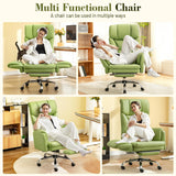 Office Chair, Flip Armrests for Pets Criss Cross Legged,Avocado Green