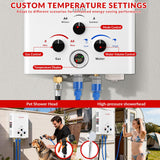 Tankless Water Heater Propane,2.11GPM 8L Outdoor Portable Water Heater,with 2 GPM Water Pump, with Digital Display Multi-Protection for Camping Trips Boat Cabins