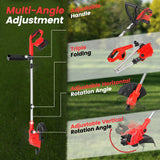 21V Weed Wacker Cordless String Trimmer with 2x4.0Ah Batteries & Fast Charger, 12" Automatic Feed Grass Trimmer, 2-in-1 Electric Weed Eater for Garden Edge Lawn Tool