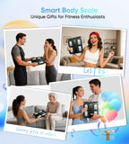 Digital Scales for Body Weight, 8-Electrode Smart Bathroom Weight Scale with BMI, BMR, Body Fat, Muscle Mass, Body Composition Analysis with VA Color Screen and Retractable Handle 400lbs