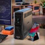 CyberPower CP1500PFCLCD PFC Sinewave UPS Battery Backup and Surge Protector, 1500VA/1000W, 12 Outlets, AVR, Mini Tower, UL Certified