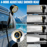 Portable Shower for Camping, 8000mAh Rechargeable Portable Camping Shower Pump with 6.6 Gallons Foldable Bucket, 5 Speed & LED Display,Rinse Kit Portable Outdoor Camping Travel Shower Head-Black