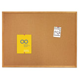 Quartet Cork Bulletin Board 96"W x 48"H Pin Board, Oak Finish Frame (308)