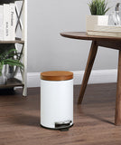 Round Trash Can with Plastic Inner Bucket; Bathroom, Office, Kitchen and Bedroom Step On and Slow Close