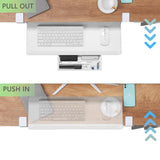 ETHU Small Keyboard Tray Under Desk with Metal Rail, 19.7x11.8", White