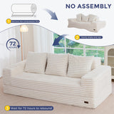 MAXYOYO Sofa Bed, 80-Inch Oversized Boneless Loveseat, 2 Cup Holders