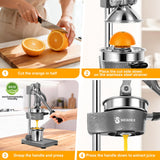 Shcazhcx Heavy Duty Cast Iron Pomegranate & Citrus Juicer, Extra Powerful Manual Hand Press, High Yield Lemon Orange Squeezer with Stainless Steel Cup, Commercial Grade Juice Press