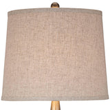 360 Lighting St. Claire 30 3/4" Tall Open Base Large Mid Century Modern End Table Lamps Set of 2 Wood Finish Fabric Shade Living Room Bedroom Bedside Nightstand House Office Home Reading Kitchen