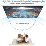 120'' Projector Screen Projection Screen Manual Pull Down HD Screen 1:1 Format SUPER DEAL