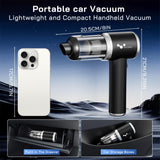 helloleiboo Handheld Car Vacuum Cleaner 16000PA Car Vacuum Portable Cordless 120W High Power 4-in-1 Mini Vacuum Cleaner Rechargeable & Air Duster Multi-Nozzles for Home Office Pet（Black）