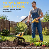 21V Cordless Tiller Cultivator, 2x4.0Ah Battery Powered Electric Garden Tiller, 360RPM Rototiller with 48 Steel Tines, 9.7" Width & 7" Depth, Lightweight Soil Tiller for Gardening