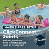 Bestway Steel Pro MAX 18' x 9' x 48" Above Ground Pool, Oval Metal Frame Outdoor Swimming Pool Set with Filter Pump, Ladder, and Cover, Gray
