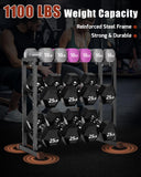 Dumbbell Rack, Hold Up to 1100LBS, Heavy Duty Weight Storage Rack with Adjustable Width, Non-Slip & Floor-Friendly, Home Gym Organizer for Strength Training Equipment