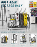 Staransun Golf Bag Organizer for Garage - 3 Golf Bag Storage Rack with Lockable Wheels Staransun