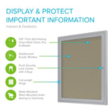 Ghent 24"x18" 1-Door Outdoor Enclosed Vinyl Bulletin Board, Shatter Resistant, with Lock, Satin Aluminum Frame - Caramel (PA12418VX-181), Made in the USA
