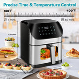 DEIME Air Fryer 6.2 QT Oilless 1500W Large Capacity Oven Air Fryers Healthy Cooker with 10 Preset deime