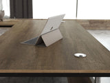 SAINTCY 63 Inch L-Shaped Executive Desk, Industrial Modern Wood Office Desk with 3 Drawers