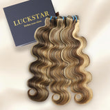 P4/27/613 Balayage Body Wave Bundles Human Hair, 3 Bundles 22 24 26 Inch