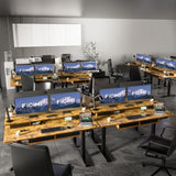 Adjustable Height Standing Desk with 4 Drawers,63 x 30 inches Electric Sit Stand Home Office Desk with Two Tiers