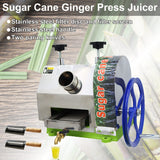 Sugar Cane Juicer Sugar Cane Juice Extractor Manual Sugar Cane Press Juicer with Three Rollers Sugarcane Mill Juicer Sugarcane Juice Press Machine with 2 Peeling Knives Blue HQHAOTWU