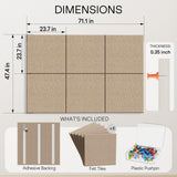 MaxGear Extra Large Bulletin Board 72" x 48", Tan Felt Wall Tiles Pushpins