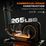 TOUSAINS ET3 Elliptical Trainers: 16-18" Adjustable Stride Cross Trainer, 32 Magnetic Resistance Machine for Home Gym, Heavy Duty 265LB Capacity, Bluetooth Quiet Workout for Seniors (Black+Ropeless)