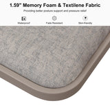 PURPLE LEAF 1 Piece Patio Chaise Lounge Heavy-Duty w/Side-Table Champagne