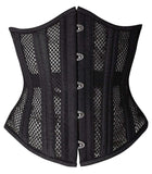 SHAPERX 26 Double Steel Boned Breathable Mesh Corset Heavy Duty Waist Training Shaper, SZ1996-Black-3XL