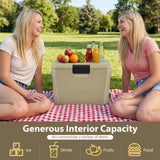 COSTWAY 21 QT Insulated Portable Cooler, Hard Shell Ice Chest w/ 2 Cup Holders, Bottle Opener, Drain Plug, 3-Day Ice Retention, Outdoor Leak-Proof Dry Box for Beach, Camping, Fishing, Picnic, Tan