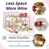 Gusto Nostro Countertop Wine Rack - 14 Bottle Freestanding Modern Black Metal Small - 3 Tier Tabletop Wine Holder Stand for Cabinet, Pantry