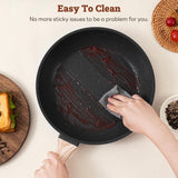 SODAY 17 Pcs Pots and Pans Set Non Stick Kitchen Cookware Sets Nonstick Induction Cookware Non-toxic Black Granite Cooking Tools