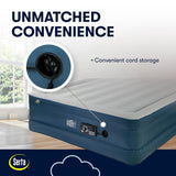 Serta Queen TPU Perfect Sleeper Air Mattress | Queen 18” | TPU Construction | Slumbertouch Knit Topper - Edge Protection | Air Mattress with Built-in Air Pump