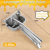18-8 Stainless Steel Manual Juicer, 304 Food-Grade Lemon Squeezer, Deformation & Fruit Acid Resistant, Suitable for Lemons, Apples, Oranges, Pomegranates, Sugarcane, Etc.
