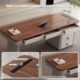 56 inch Office Desk for Home, Modern Executive Computer Desk with Storage