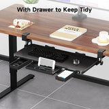 XINLEI Keyboard Tray Under Desk with Storage Drawer Large C-Clamp 26.7”(31” Including Clamps) x 11.8” Slide-Out Platform Computer Drawer Pull Out Keyboard & Mouse Tray DSF7CT