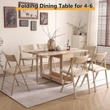 Folding Dining Table, 35.4" x 54.9" Expanded Drop Leaf Table for 4-6, Wood