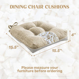 Chair Cushions for Dining Chairs, Tufted Memory Foam Chair Pads with Non-Slip Backing, Kitchen Seat Cushions with Ties