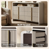 ModernMate 53.2" Fluted 6 Drawer Dresser with Open Shelf, Grey