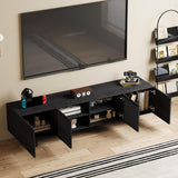 NessCarsti 70.87" Mid Century Modern Black TV Stand for 60/65/70/ Inch TVs