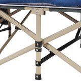 Yaheetech Folding Camping Cot Portable Outdoor Bed for Adults w/Mat & Storage Bag & Carry Bag, Heavy Duty Cots for Outdoor Travel & Office/Home Nap Gray Cot/Blue Pad